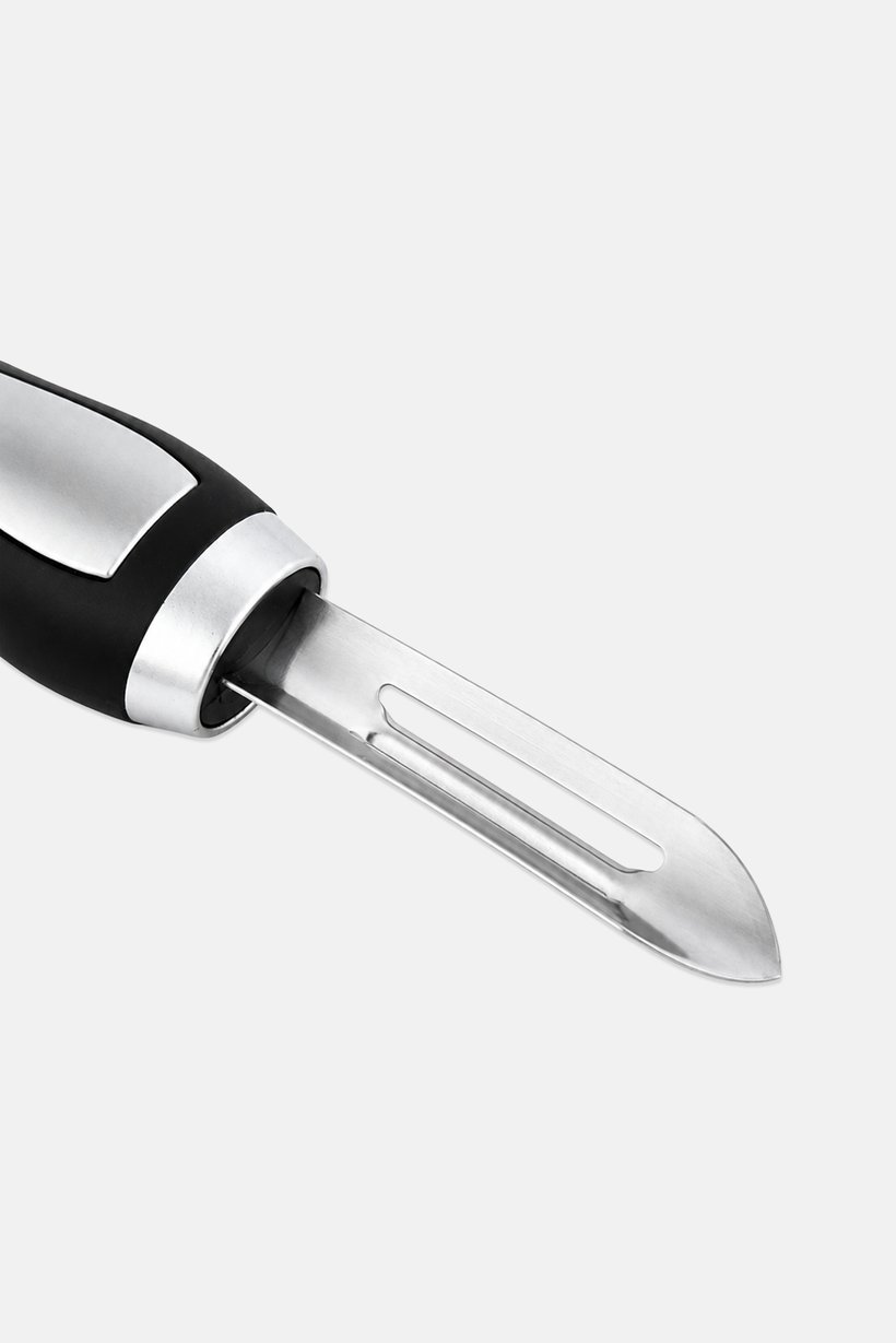 Soft Touch Handle Stainless Steel Peeler, Black