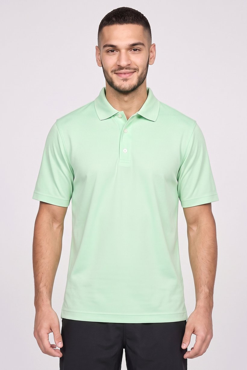 Men Sportswear Fit Short Sleeve Golf Polo Shirt, Mint Green