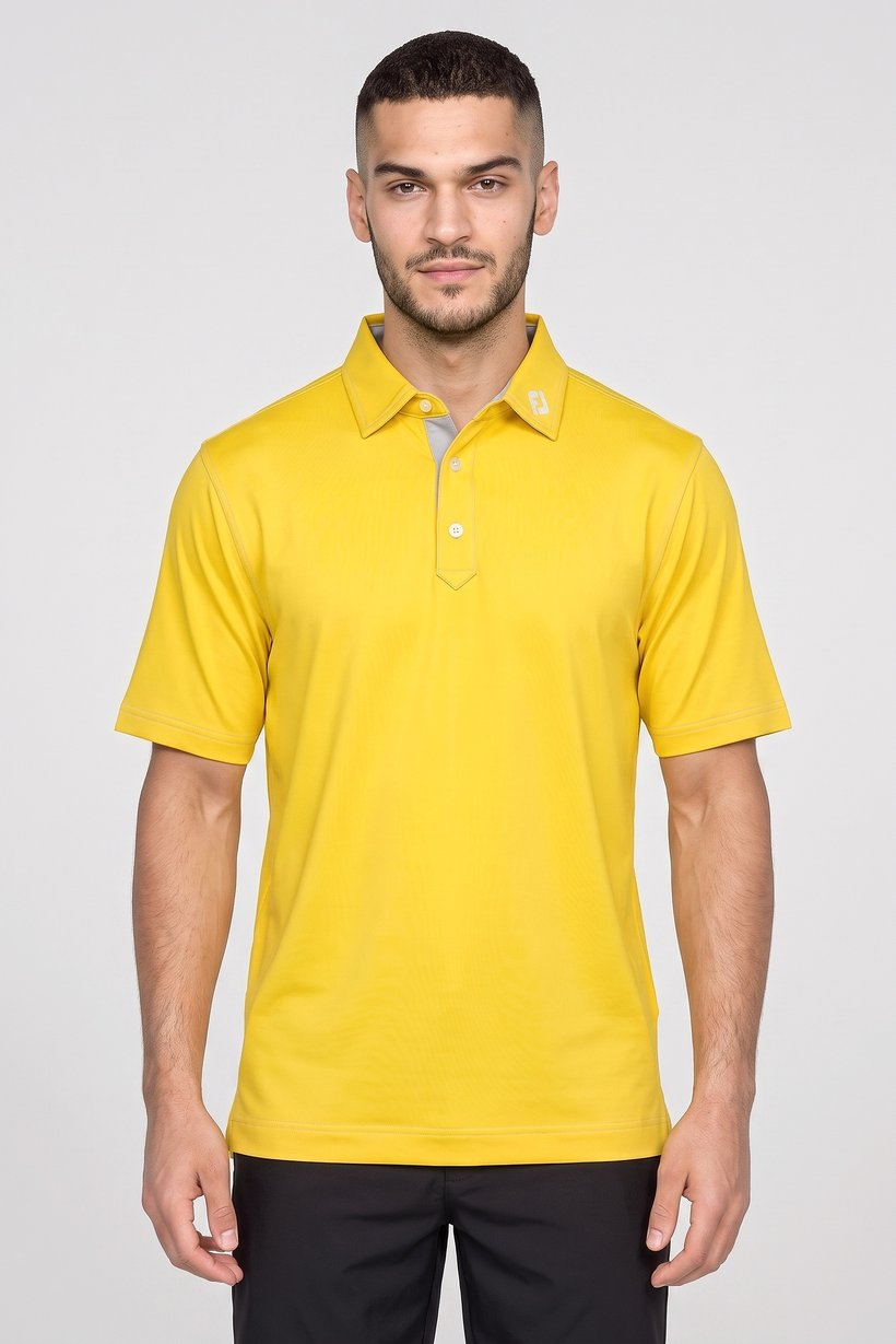 Men Sportswear Fit Short Sleeve Golf Polo Shirt, Yellow