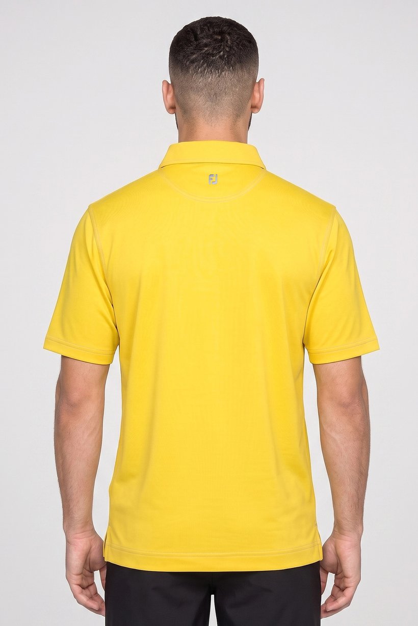 Men Sportswear Fit Short Sleeve Golf Polo Shirt, Yellow