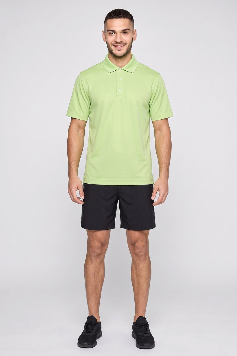 Men Sportswear Fit Short Sleeve Golf Polo Shirt, Apple Green