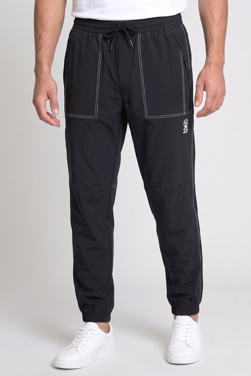 Men Relaxed Fit Training Track Pants, Black
