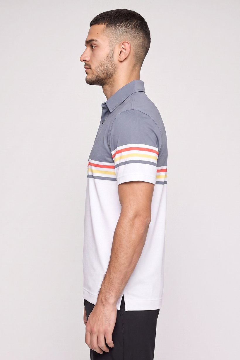 Men Athletic Fit Short Sleeve Golf Polo Shirt, Multicolor