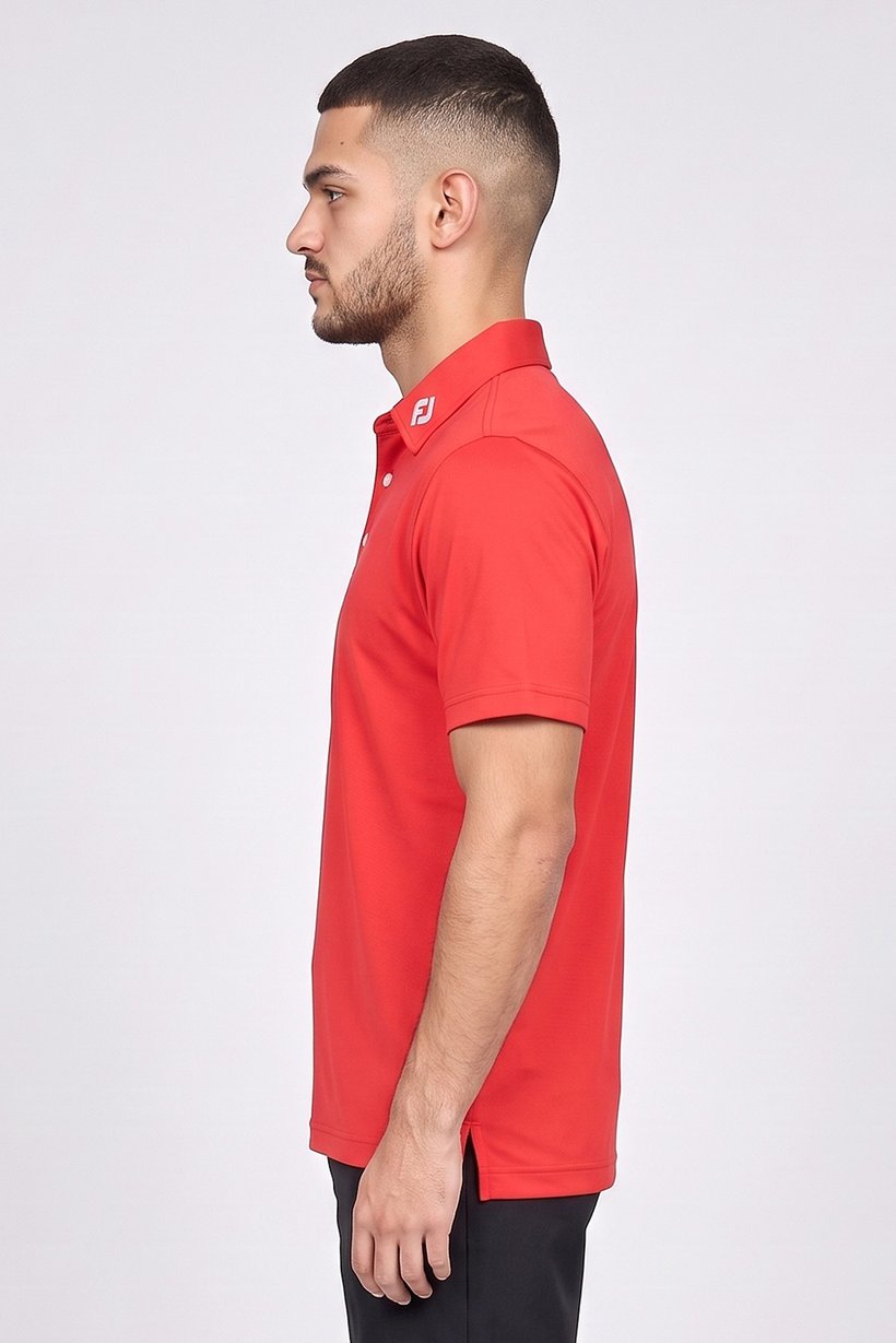 Men Athletic Fit Short Sleeve Golf Polo Shirt, Red
