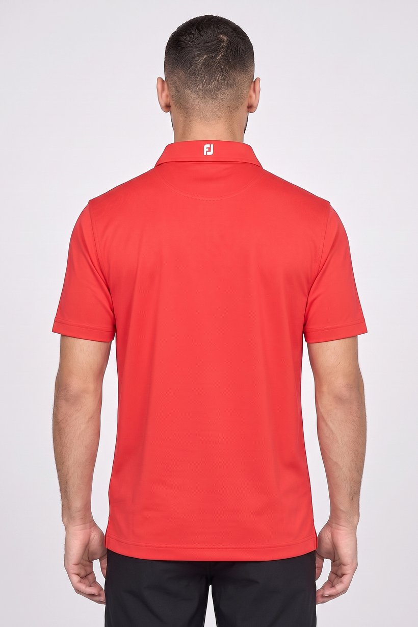 Men Athletic Fit Short Sleeve Golf Polo Shirt, Red
