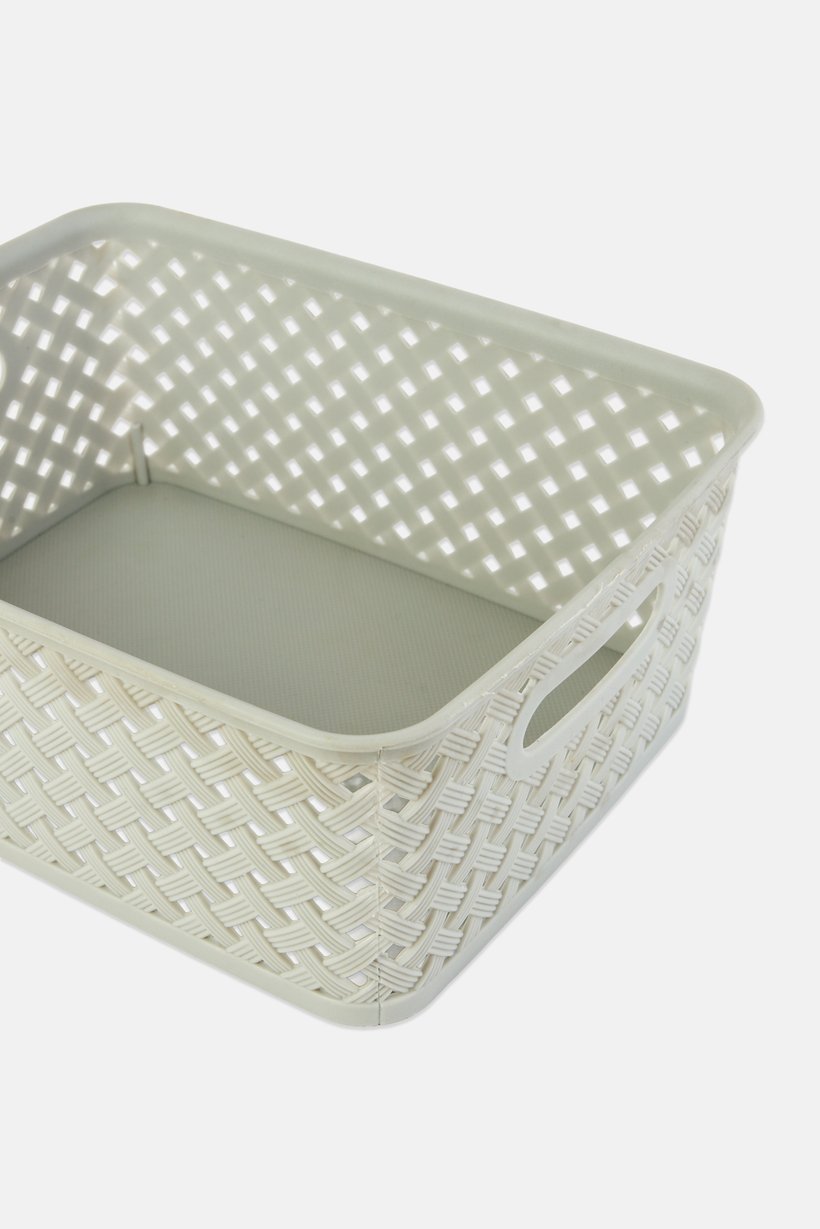 4 Pcs Plastic Basket, Grey