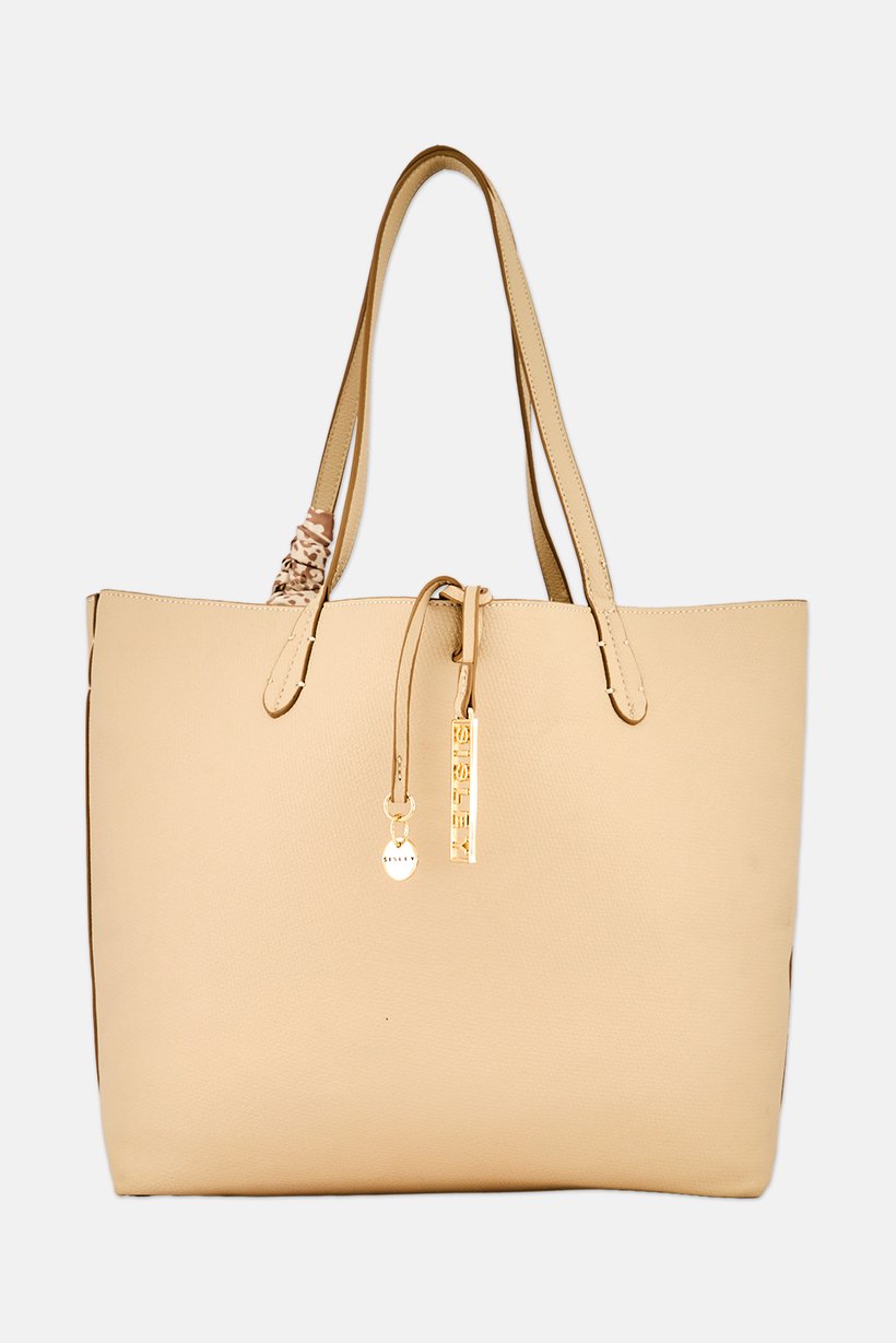 Women 2 Pieces Brand Logo Tote Bag Set, Beige