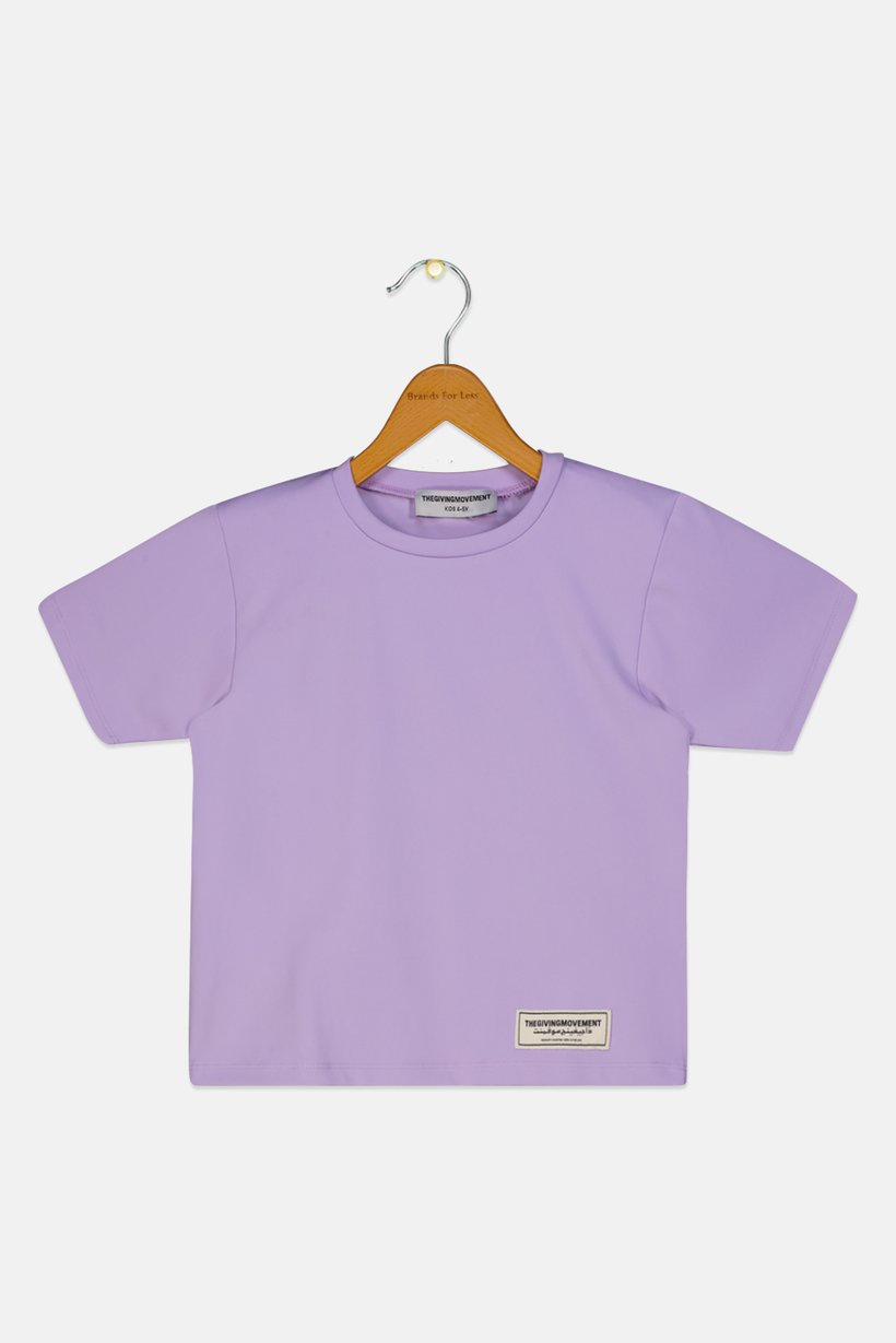 Kids Boy Short Sleeve Brand Logo T-Shirt, Purple