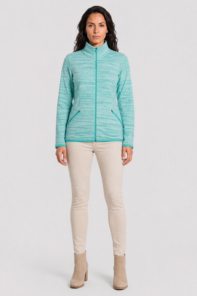 Women Heather Fleece Jacket, Multicolor