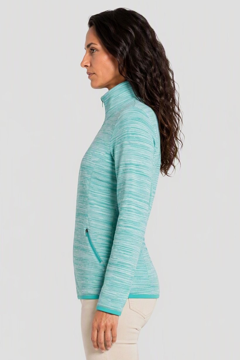 Women Heather Fleece Jacket, Multicolor