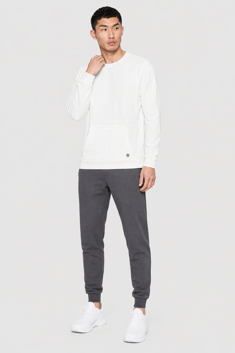 Men Sportswear Fit Long Sleeve Outdoor Sweatshirt, White