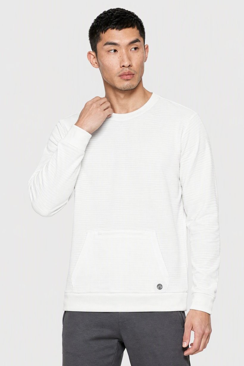 Men Sportswear Fit Long Sleeve Outdoor Sweatshirt, White