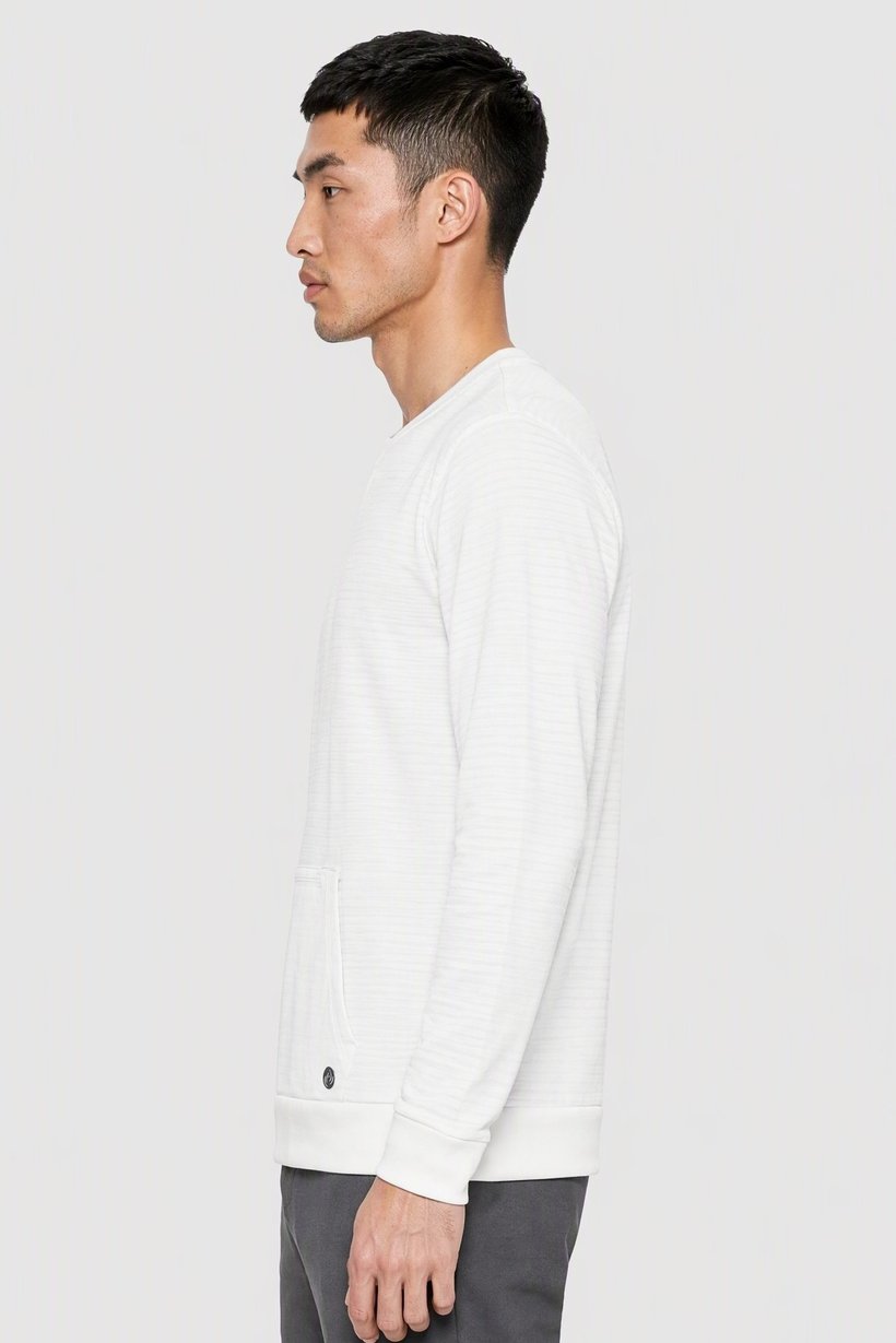 Men Sportswear Fit Long Sleeve Outdoor Sweatshirt, White