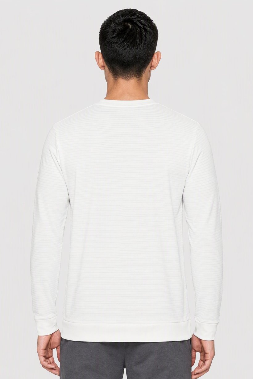 Men Sportswear Fit Long Sleeve Outdoor Sweatshirt, White
