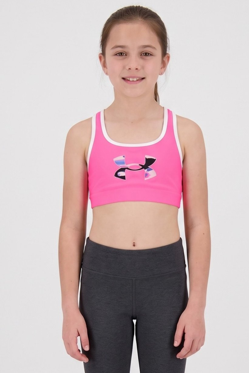 Kids Girl Brand Logo Training Sports Bra, Pink