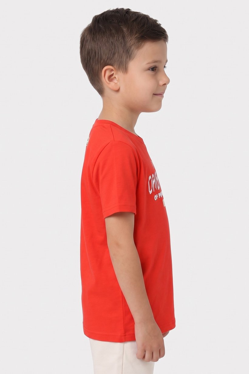 Kids Boy Loose Fit Short Sleeve Outdoor T-Shirt, Neon Orange