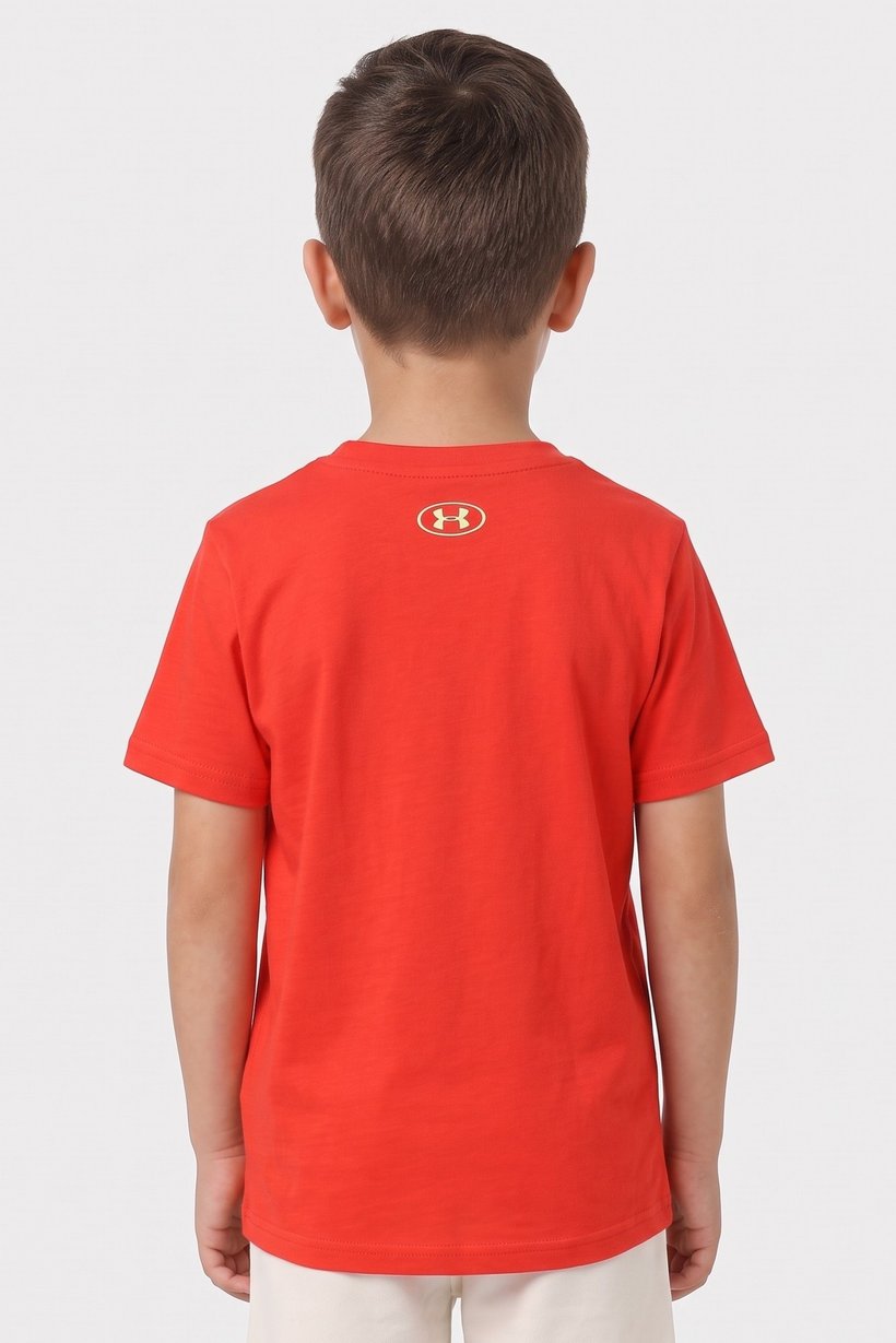 Kids Boy Loose Fit Short Sleeve Outdoor T-Shirt, Neon Orange