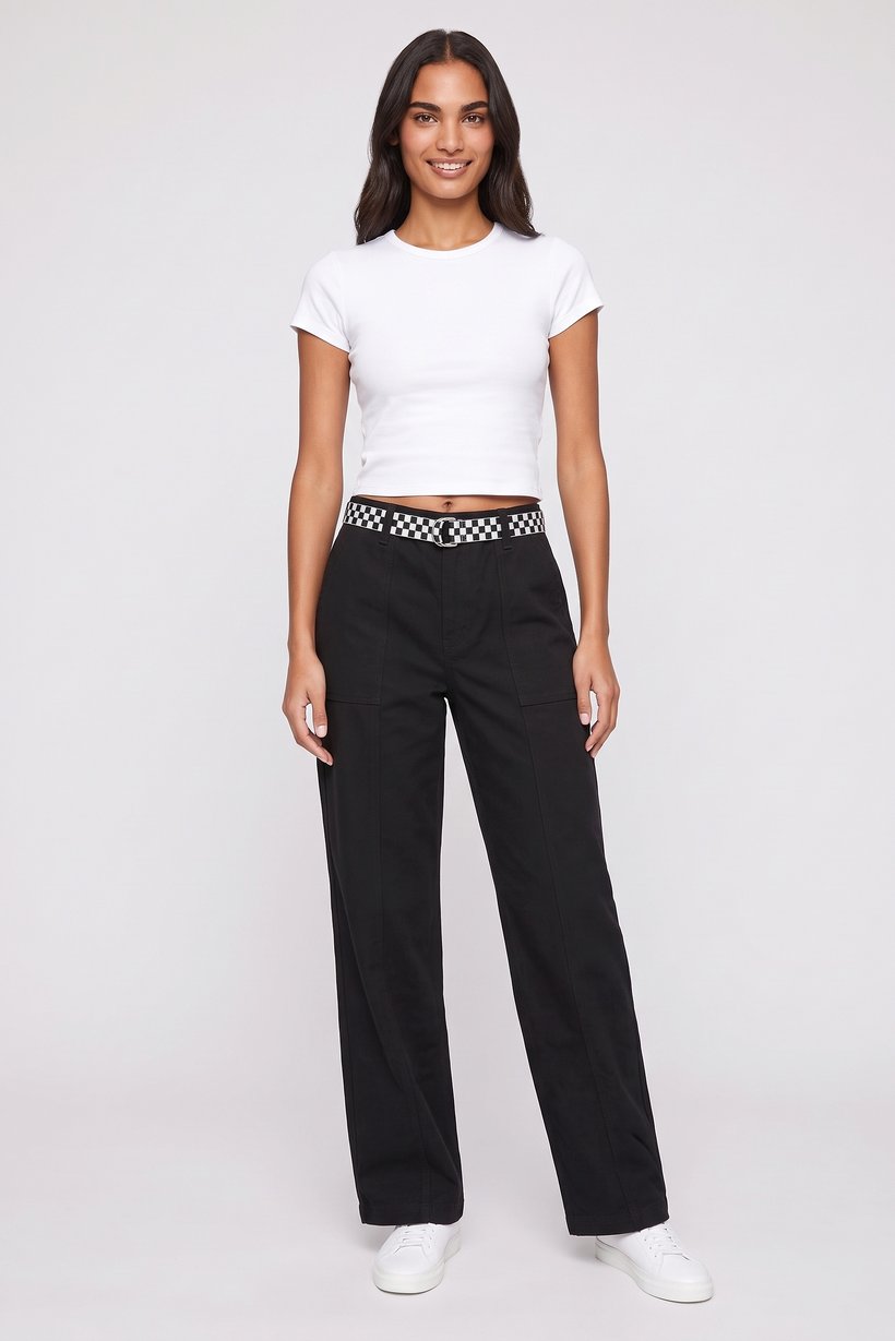 Women Regular Fit Solid Wide Leg Pants, Black