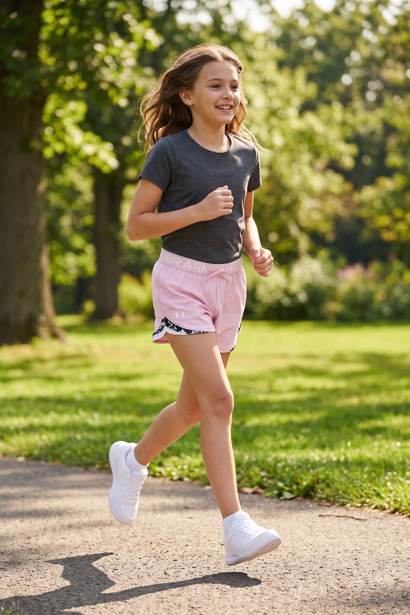 Kids Girl Loose Fit Training Shorts, Pink