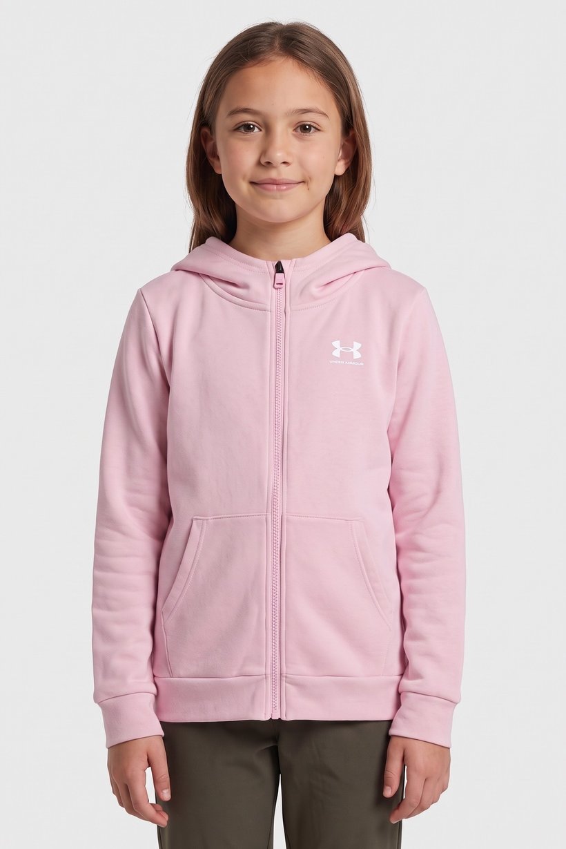 Kids Girl Loose Fit Long Sleeve Outdoor Hoodie, Pink