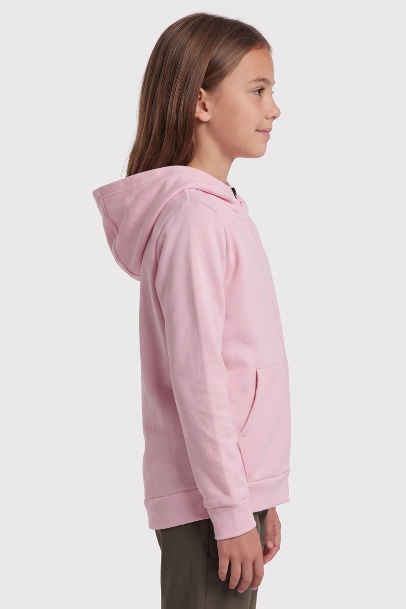 Kids Girl Loose Fit Long Sleeve Outdoor Hoodie, Pink