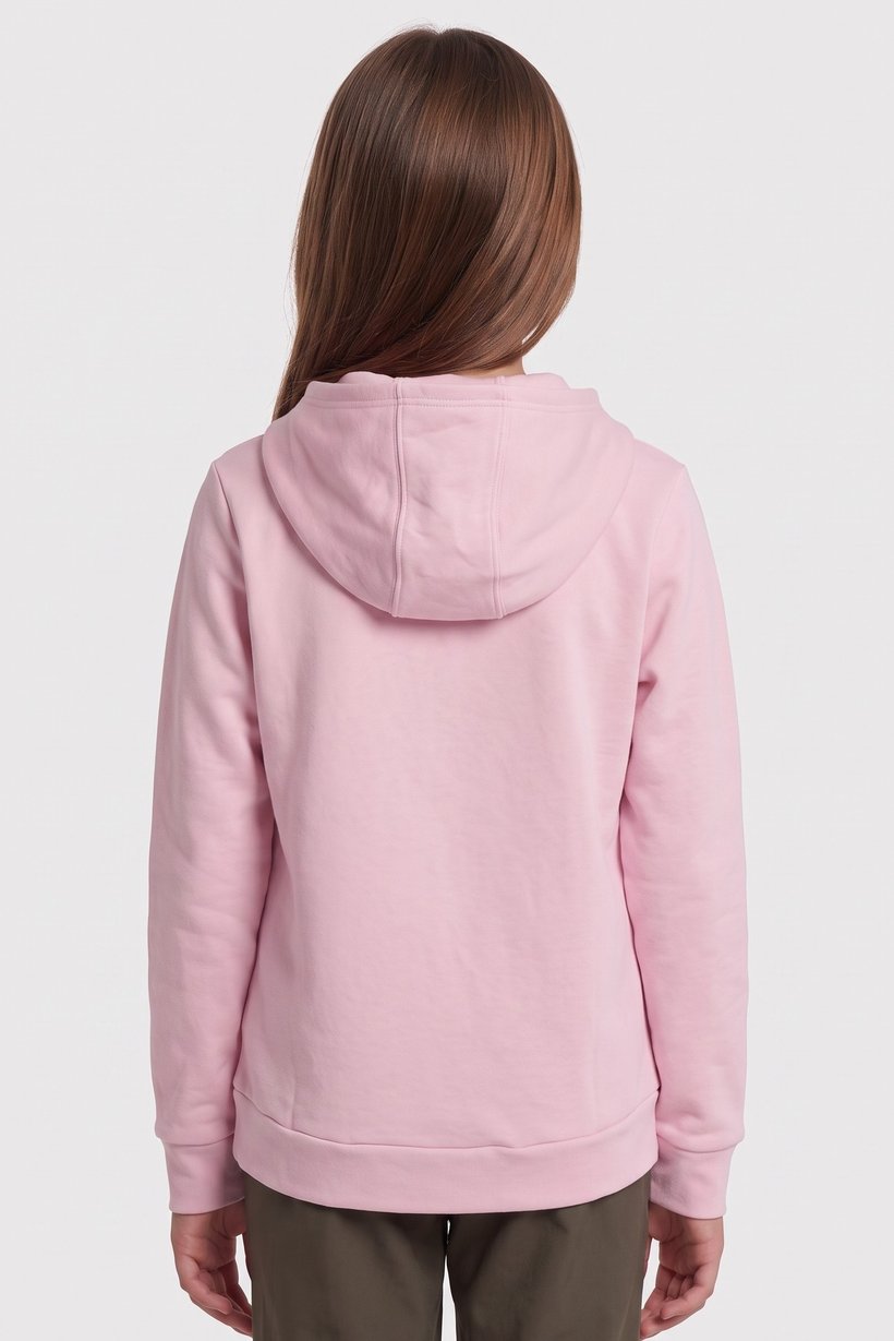 Kids Girl Loose Fit Long Sleeve Outdoor Hoodie, Pink
