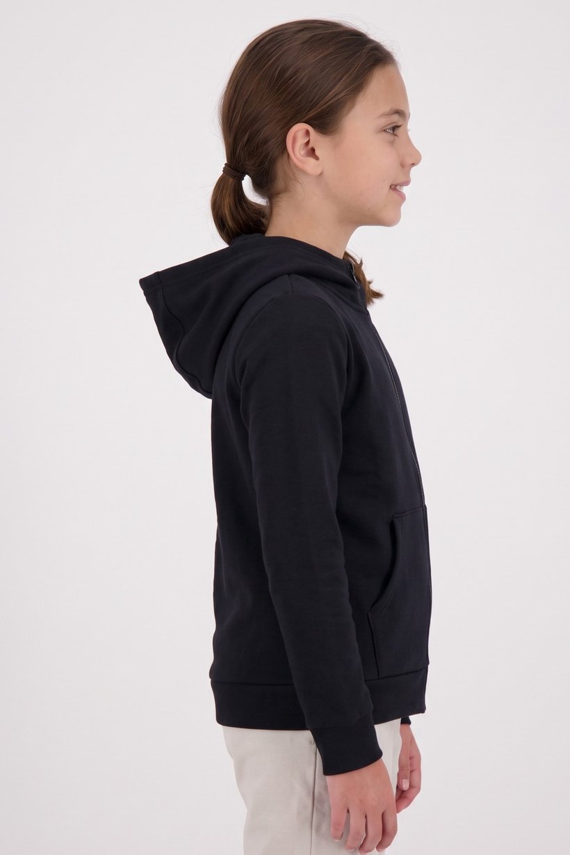 Kids Girl Loose Fit Long Sleeve Outdoor Hoodie, Black
