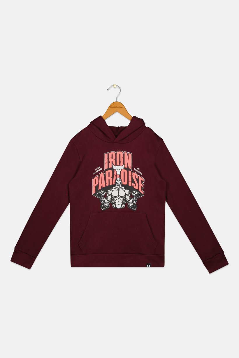 Kids Boy Loose Fit Long Sleeve Outdoor Hoodie, Maroon