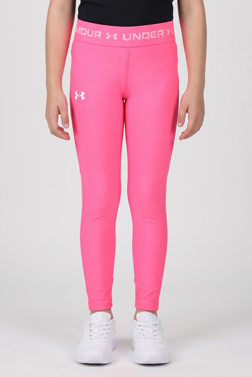 Kids Girl Brand Logo Training Leggings, Neon Pink