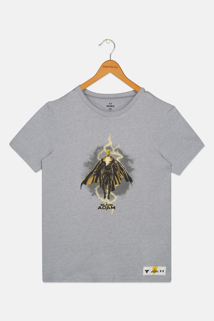 Project Rock x Under Armour Kids Boy Loose Fit Short Sleeve Outdoor T-Shirt, Grey