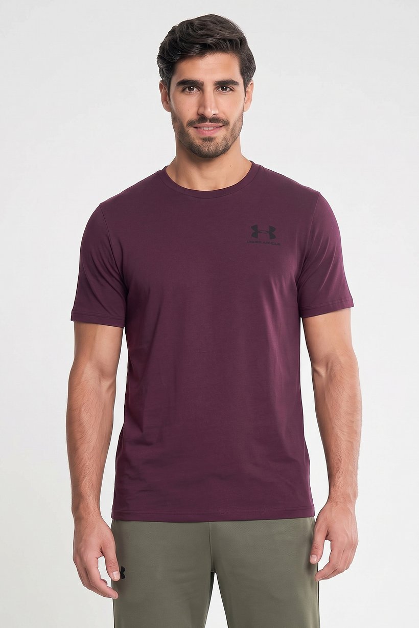 Men Loose Fit Short Sleeve Outdoor T-Shirts, Dark Purple