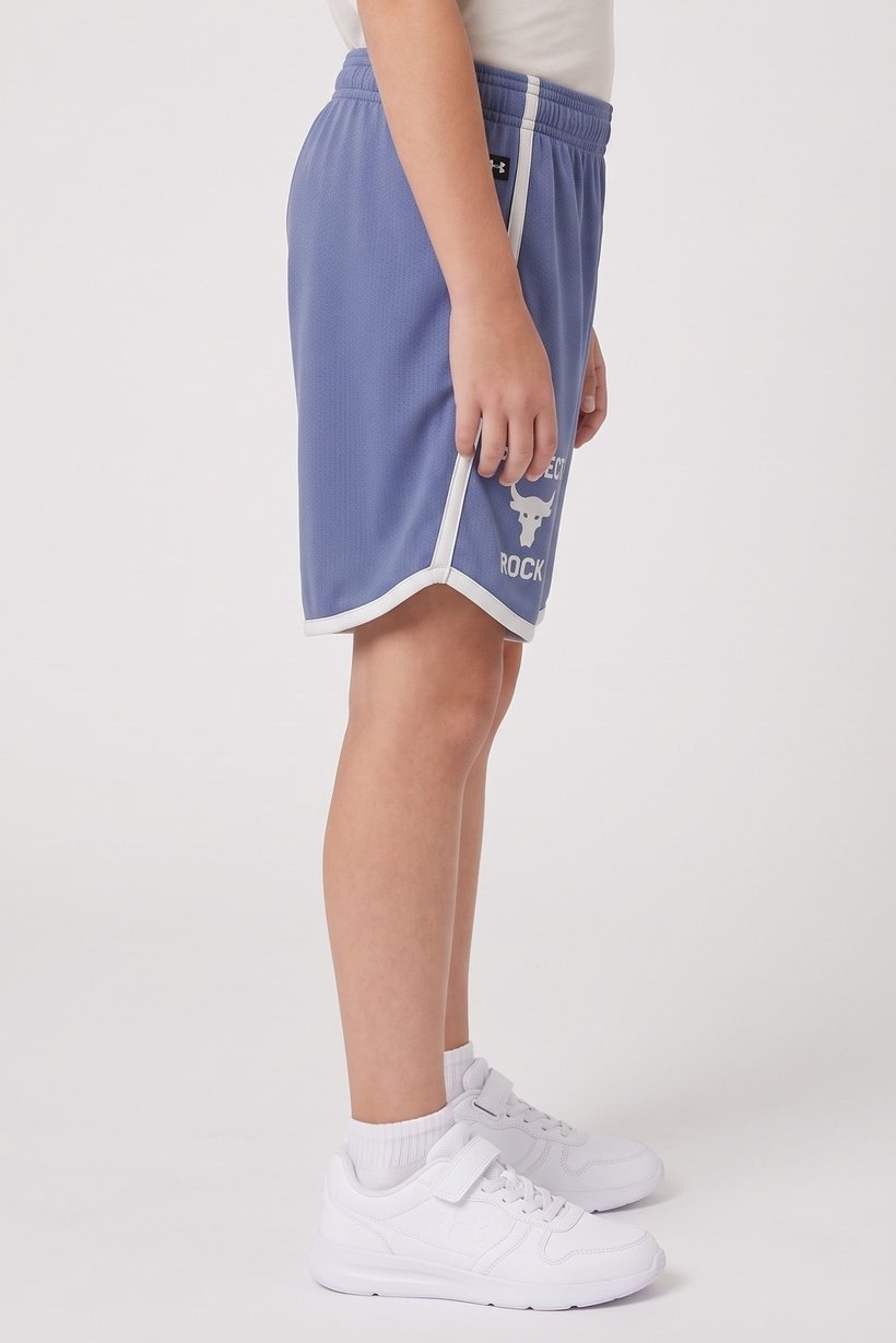 Kids Boy Loose Fit Brand Logo Training Short, Dust Blue