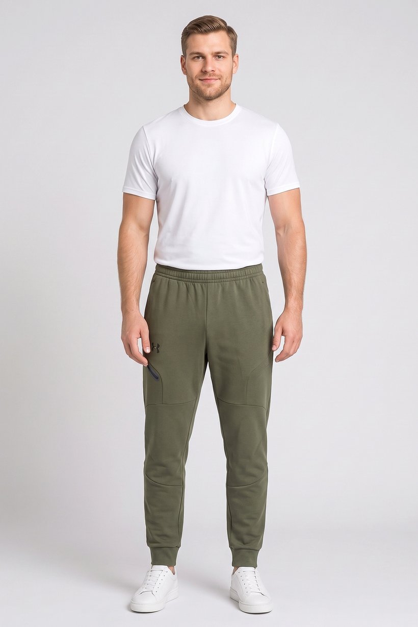 Men Loose Fit Outdoor Sweatpants, Olive