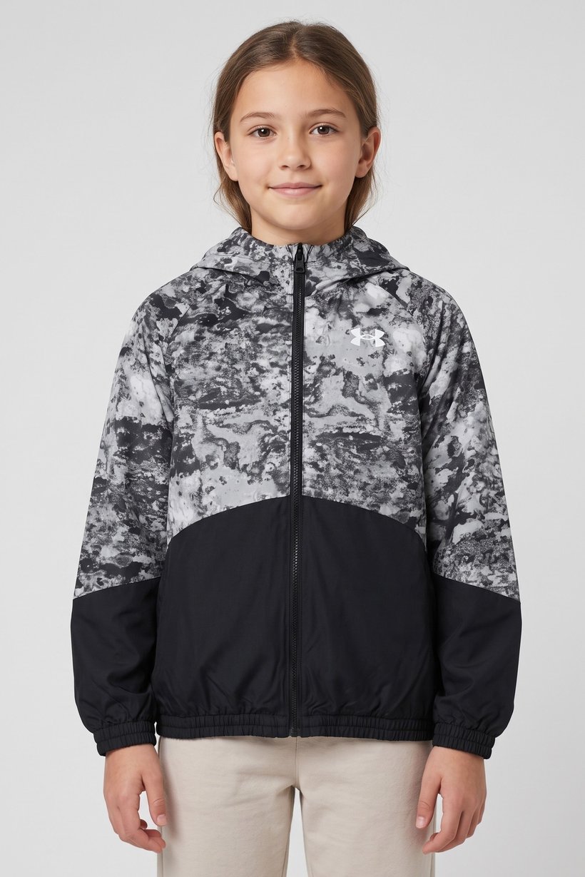 Kids Girl Loose Fit Long Sleeve Training Jacket, Multicolor