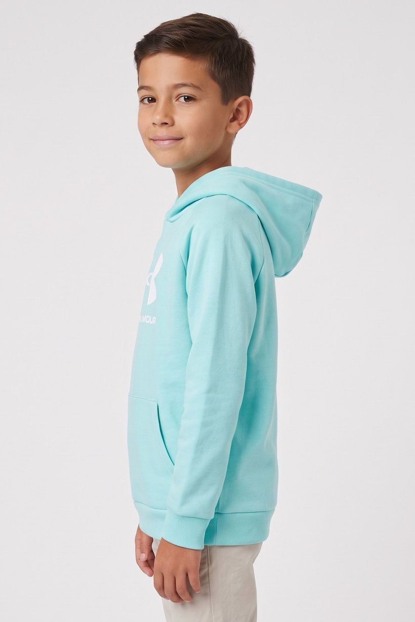 Kids Boy Loose Fit Long Sleeve Outdoor Hoodie, Turquoise