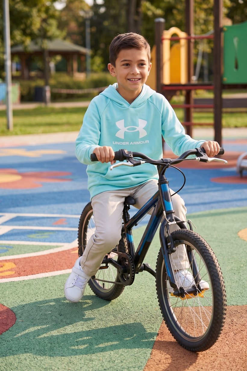 Kids Boy Loose Fit Long Sleeve Outdoor Hoodie, Turquoise