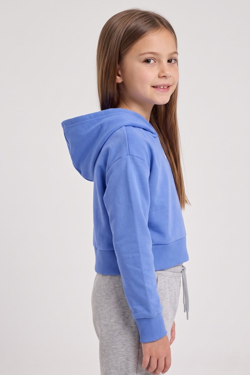 Kids Girl Loose Fit Long Sleeve Outdoor Hoodie, Blue
