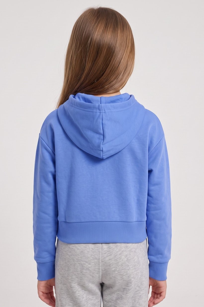 Kids Girl Loose Fit Long Sleeve Outdoor Hoodie, Blue