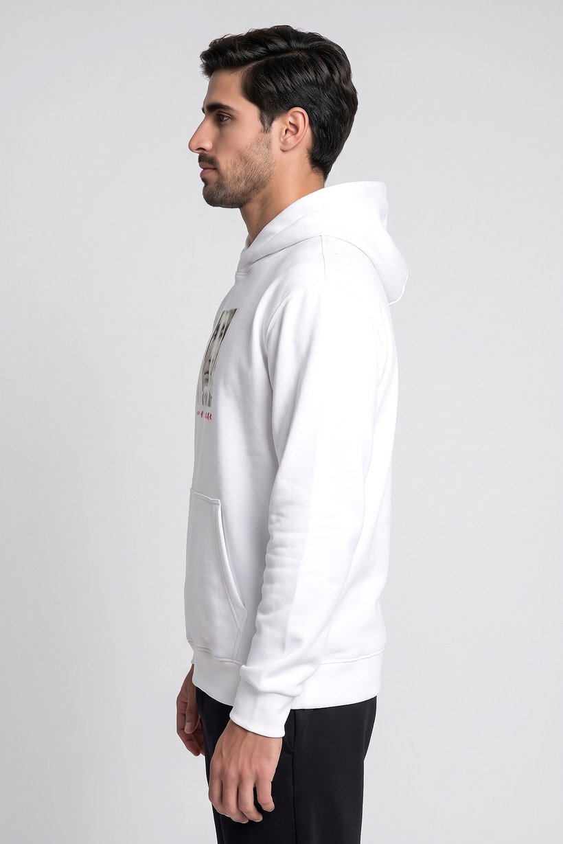 Steph Curry Men Loose Fit Long Sleeve Outdoor Hoodie, White