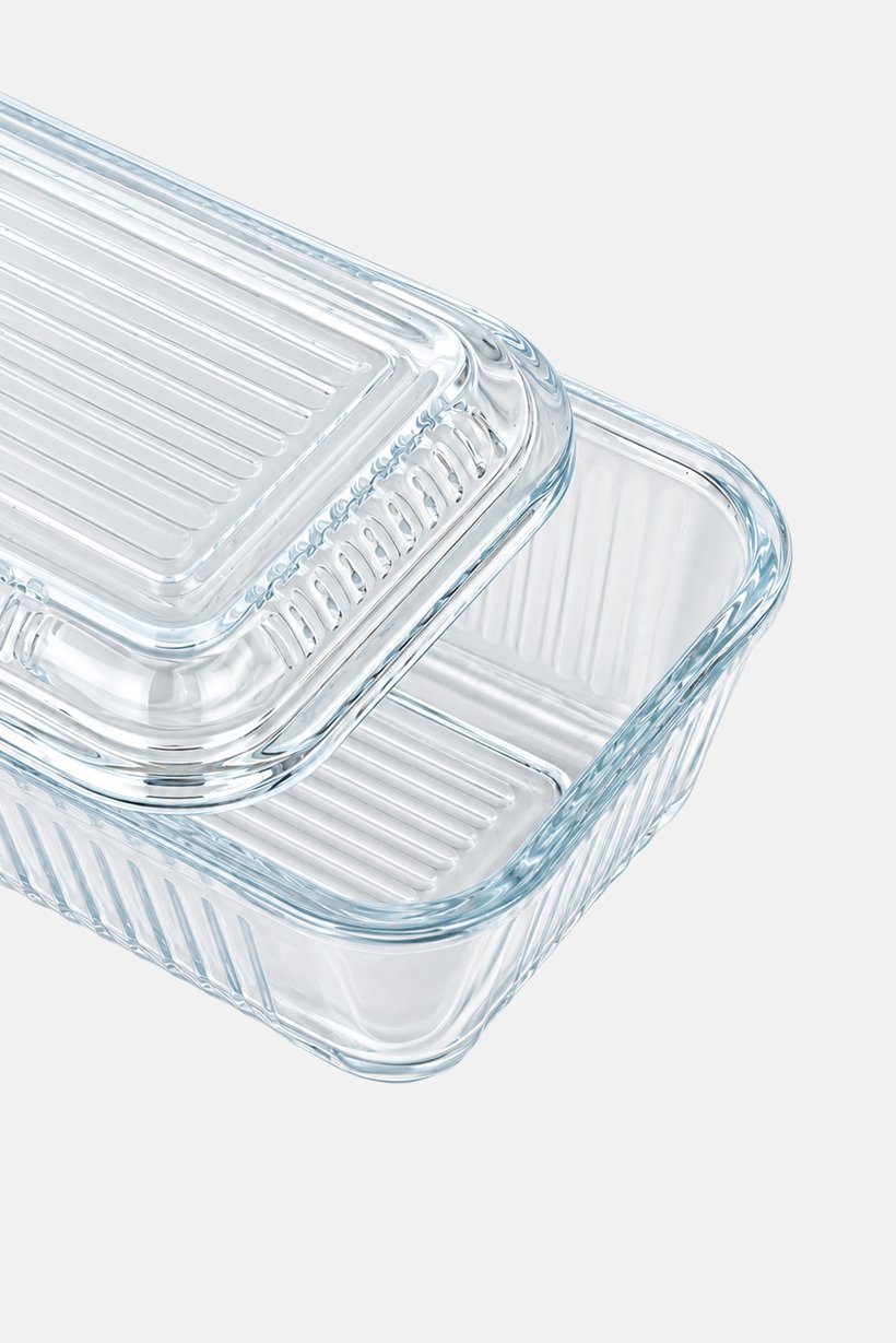 Glass Butter Container, Transparent