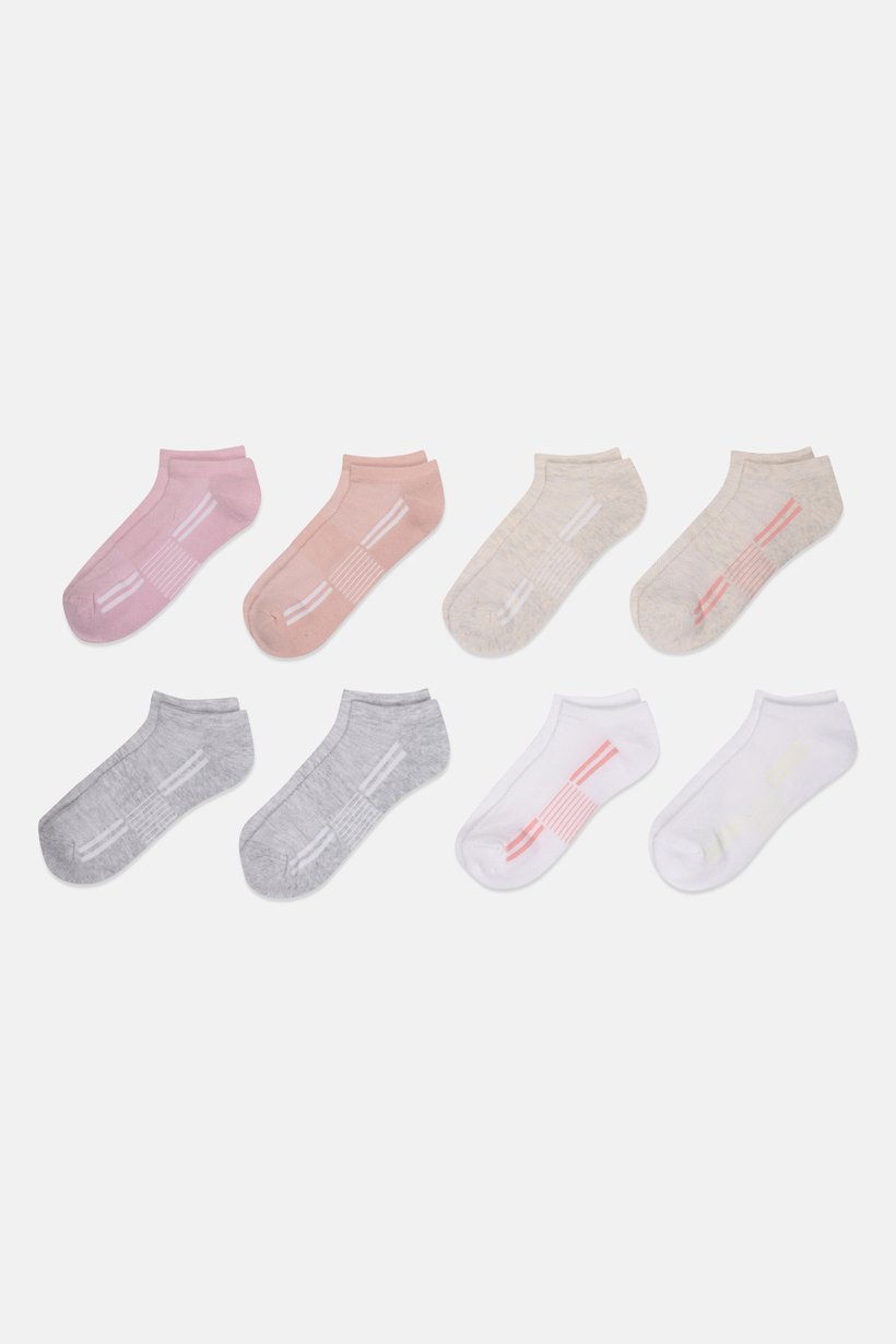 Women 8 Pairs Cushion Comfort Low Cut Socks, Multicolor