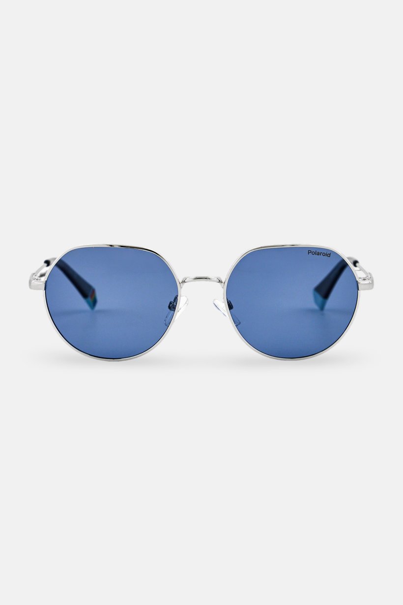 Men 207849DOH54C3 Round Sunglasses, Silver