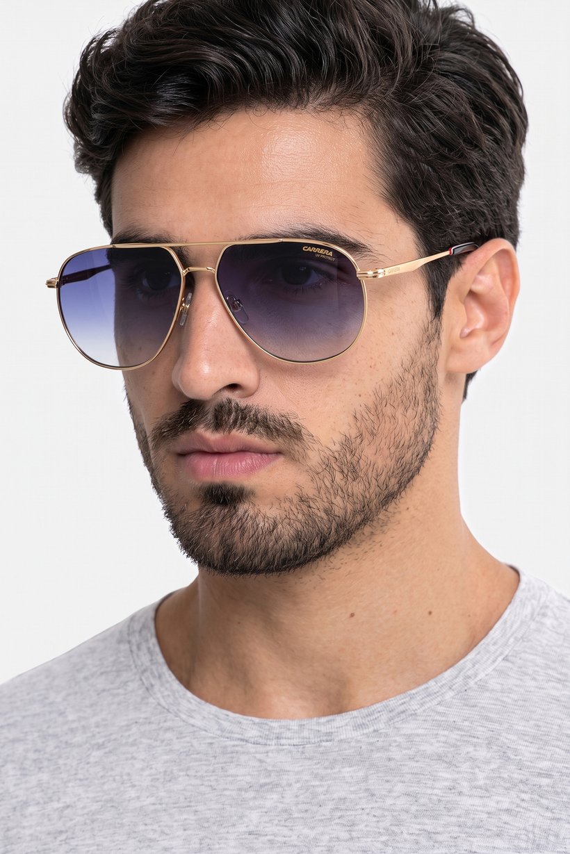 Men 208371OIT6108 Aviator Sunglasses, Gold