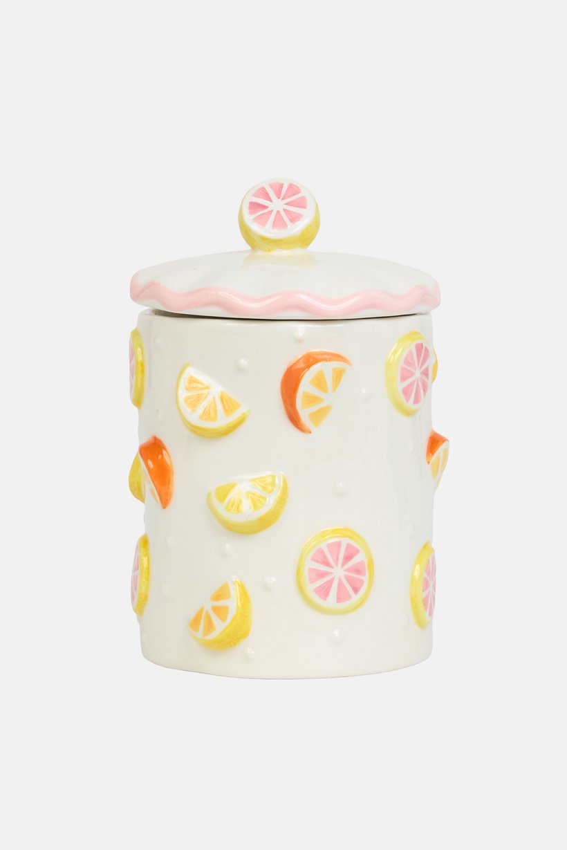 Citrus Canister With Lid, Multicolor