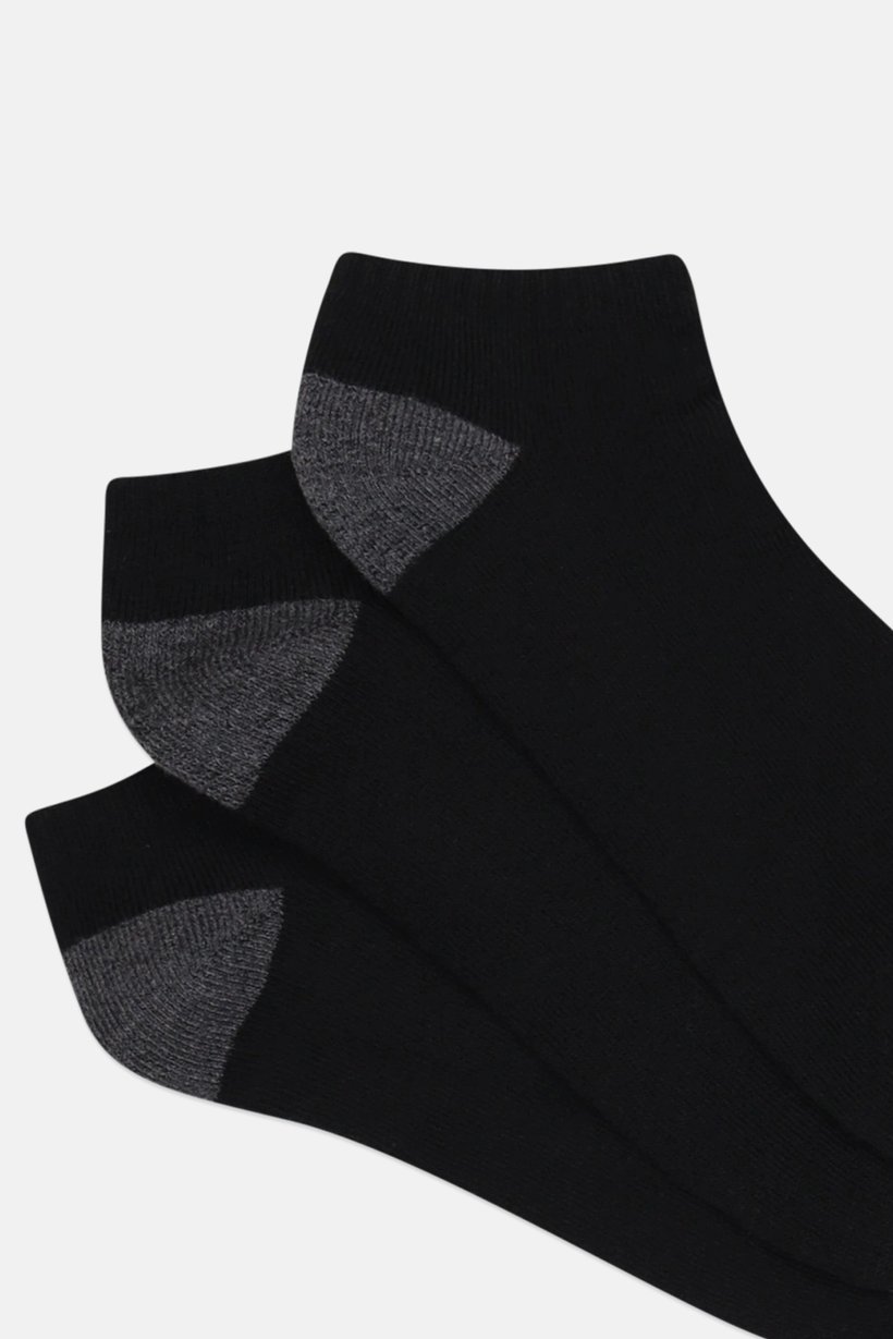 Men 15 Pairs Brand Logo Low Cut Socks, Black