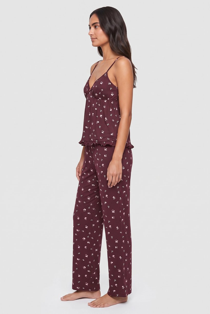 Women 3 Pcs Floral Print Top And Shorts With Pants Sleepwear Set, Multicolor