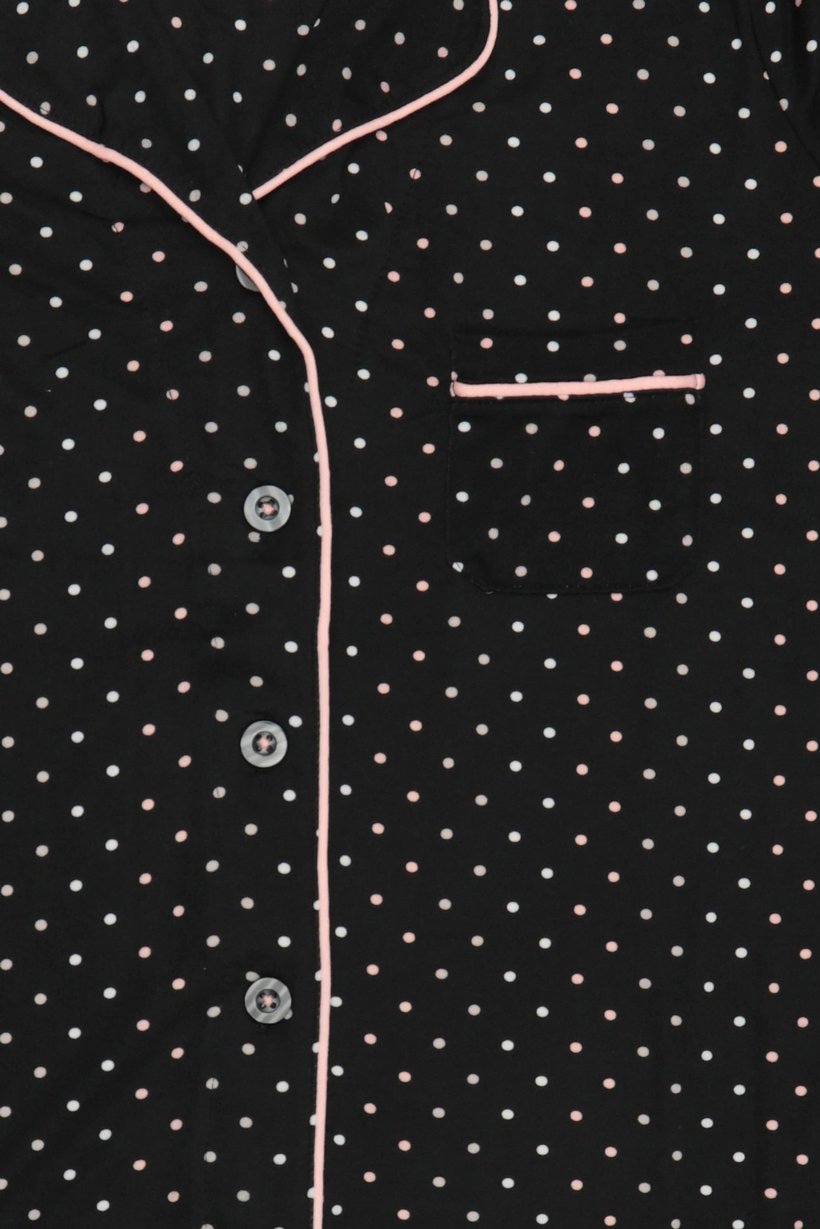 Women 2 Pieces Polka Dots Short Sleeve Top And Bottom Pajama set, Multicolor