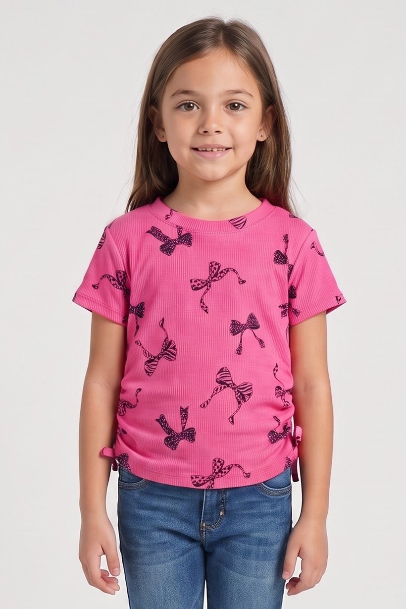 Toddlers Girl 3 Pcs Graphic Print Top, Multicolor