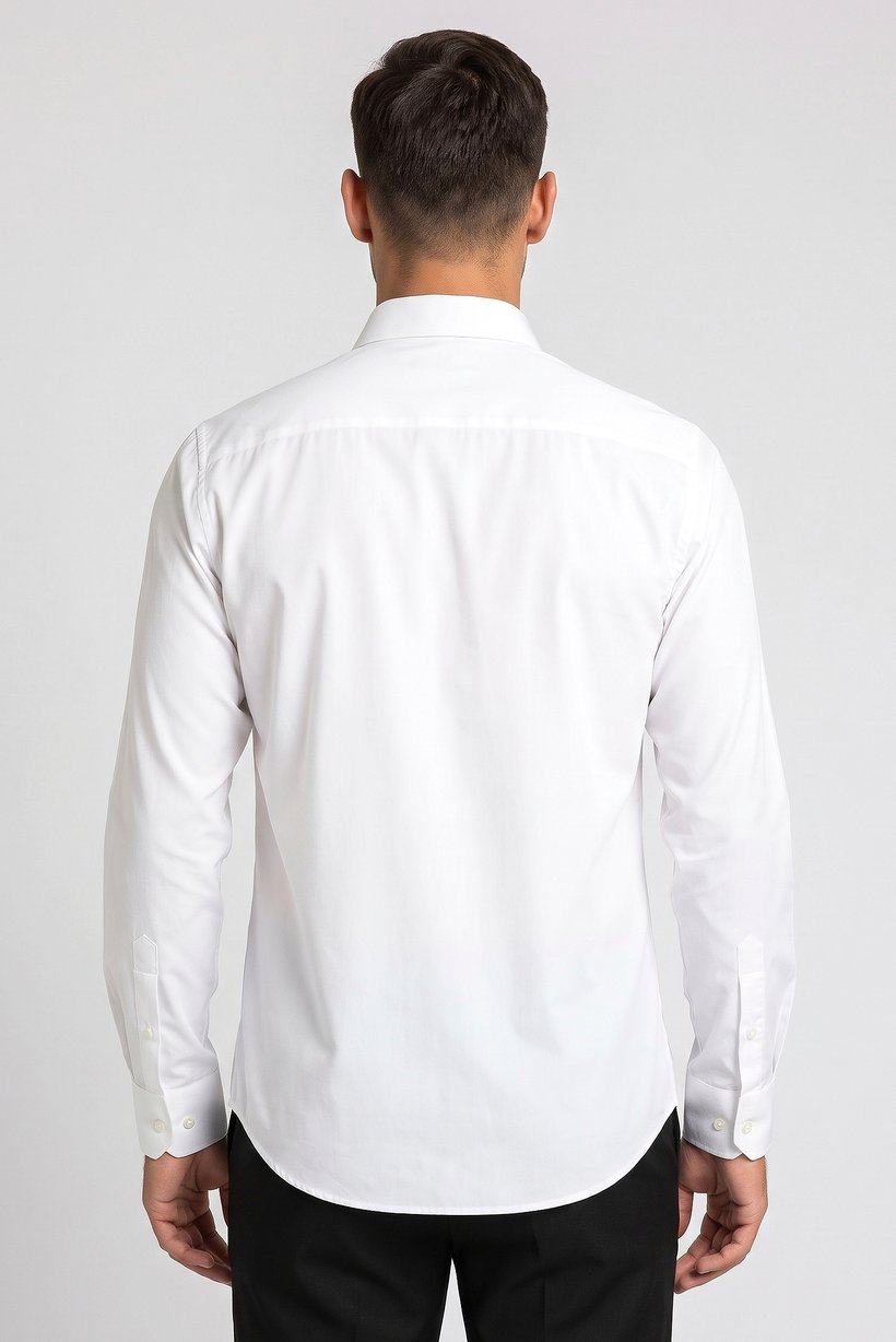 Men Regular Fit Solid Long Sleeve Casual Shirt, White