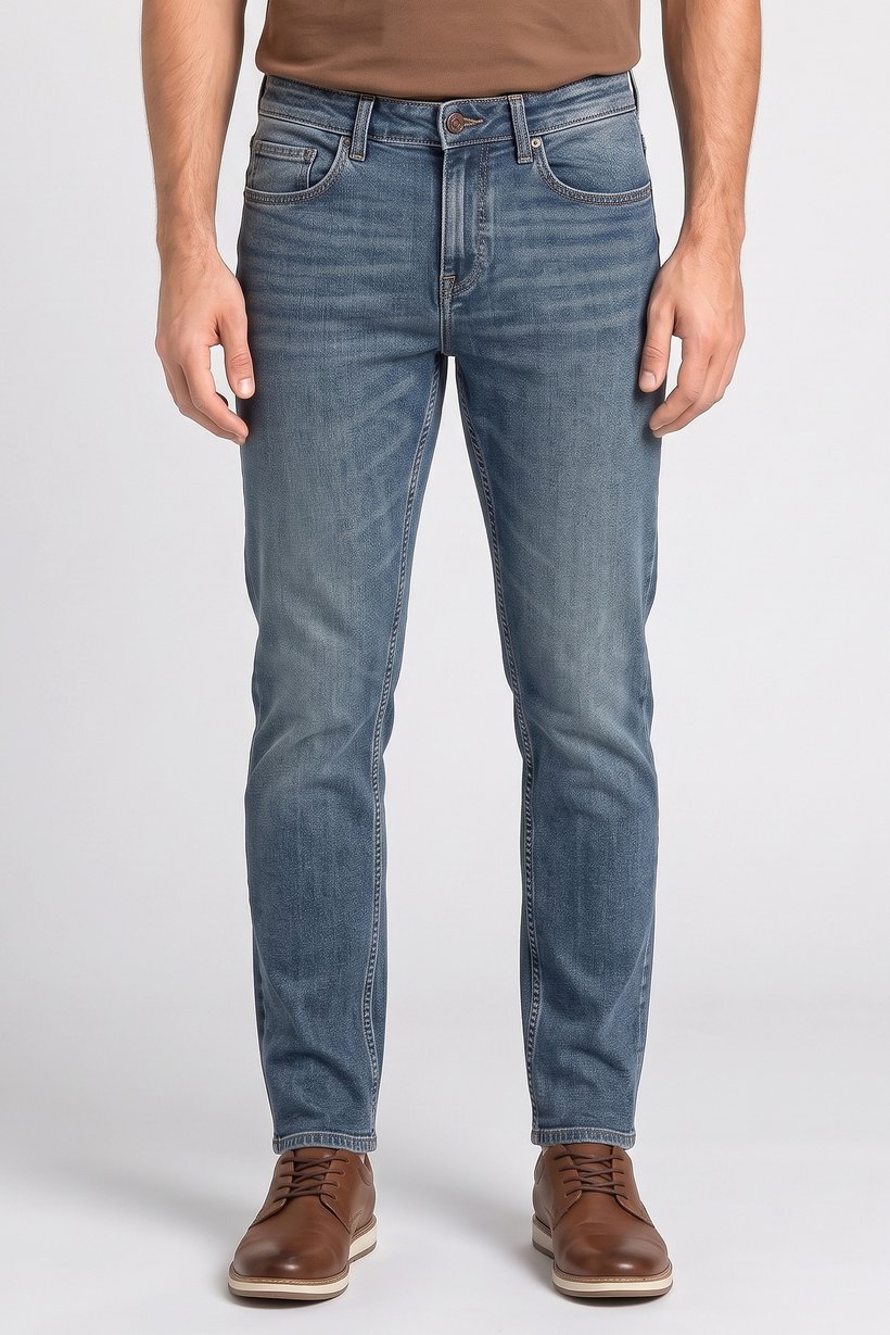 Men Slim Fit Wash Stretchable Denim Jeans, Blue